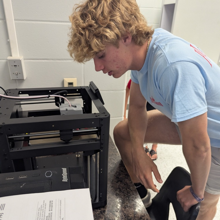Mr. Kelley’s chemistry students made rockets using 3D printing and then launched them. 