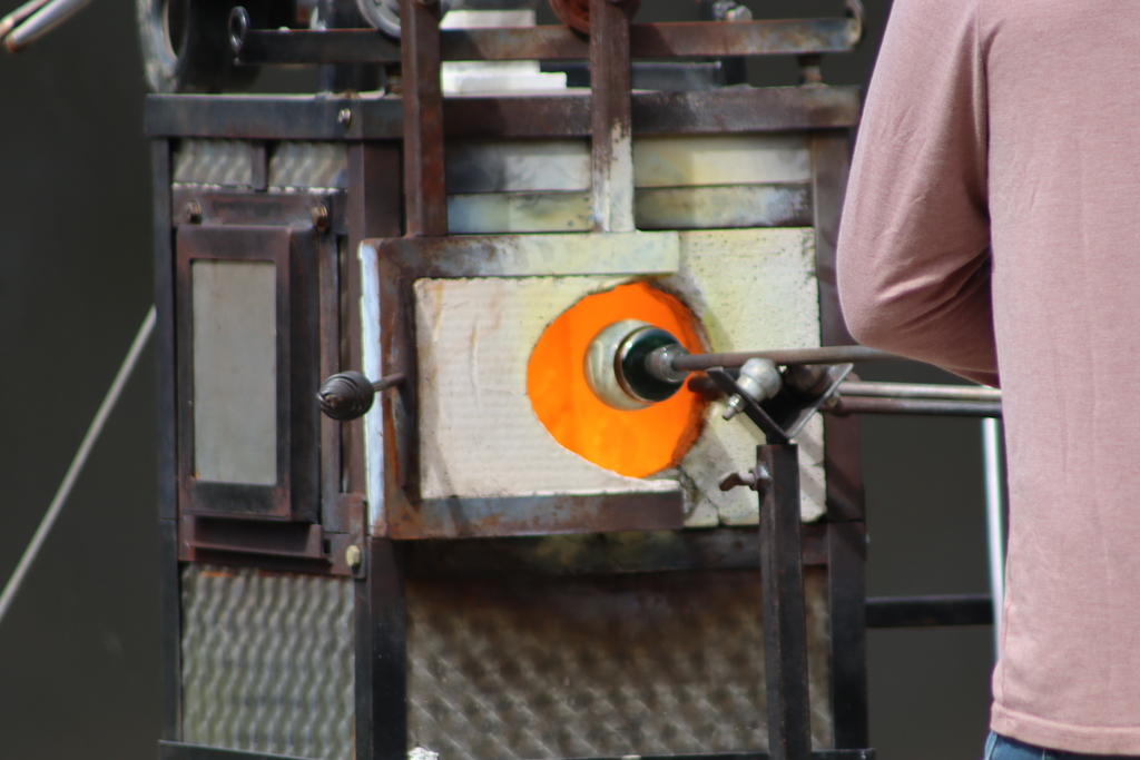 student engage with glass blowing demo at bhs