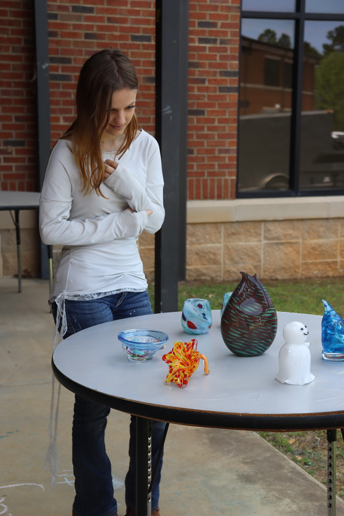 student engage with glass blowing demo at bhs