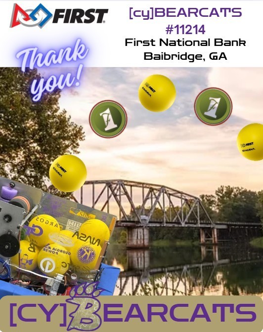 cyBEARCATS thank First National Bank of Bainbridge, GA