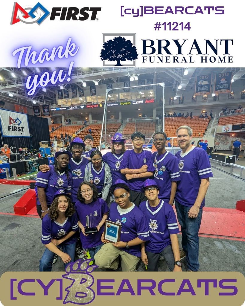 Thank you, Bryant Funeral Home for supporting our [cy]Bearcats on their road to the World Championship.