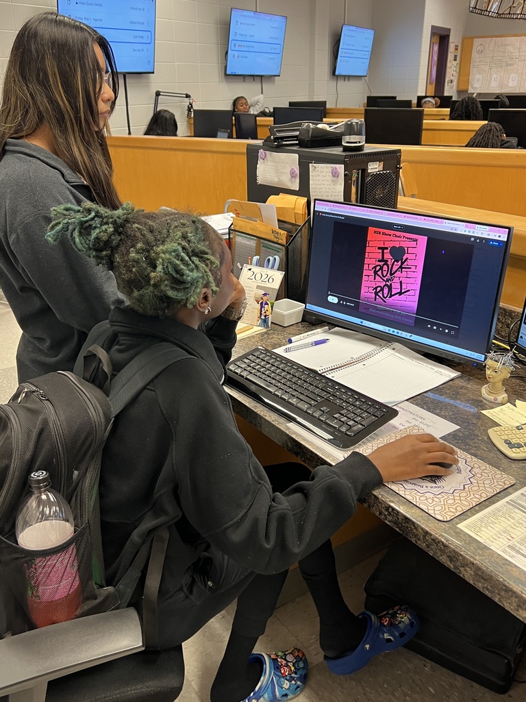 Bearcat Broadcasting students, Mayra Gomez Camacho and Joy Mills, edit Hutto Show Choir's "I Love Rock and Roll".