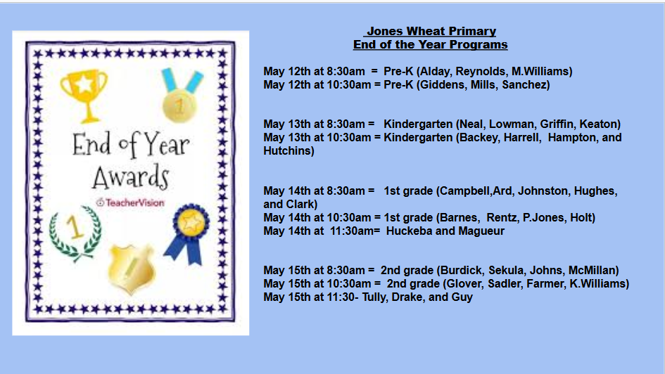 Please read this important information about our upcoming programs.