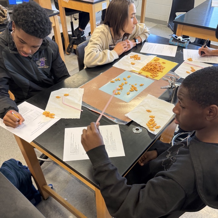 Mrs. McDonald's Environmental Science classes modeled the concept of 'tragedy of the commons" using crackers to illustrate what happens when common areas aren't protected by everyone.