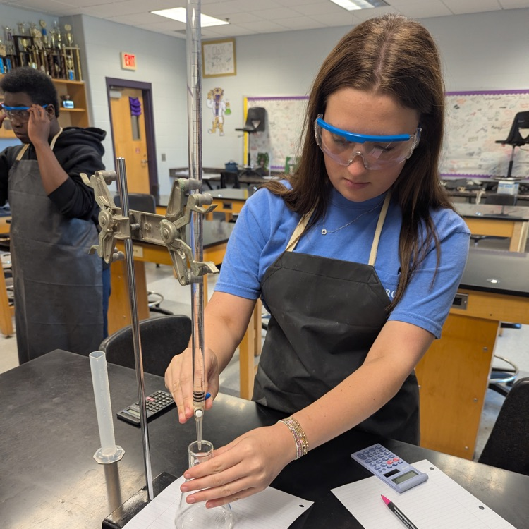Mr. Kelley's chemists took on titrations today. It quickly turned into a competition to see who could get the lightest pink without going past the endpoint!