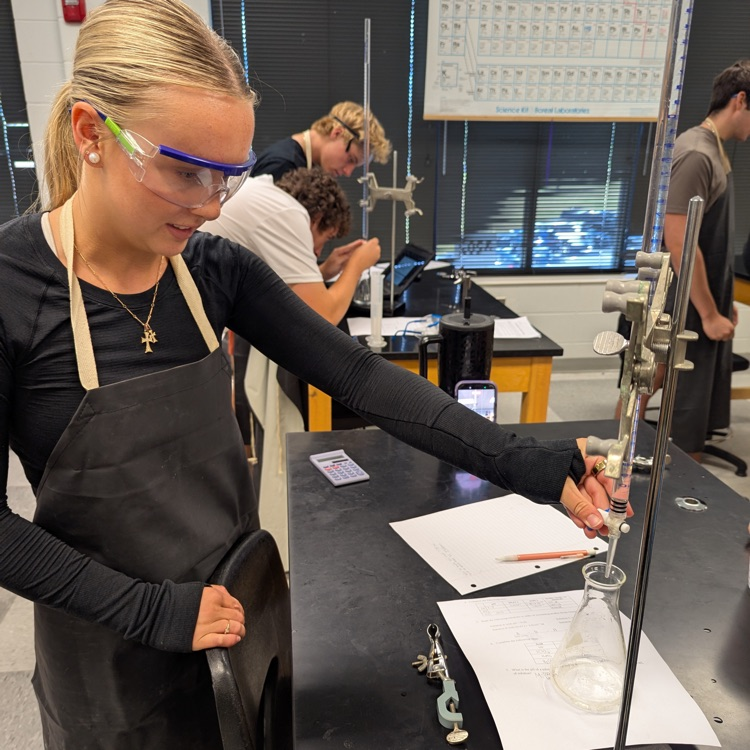 Mr. Kelley's chemists took on titrations today. It quickly turned into a competition to see who could get the lightest pink without going past the endpoint!