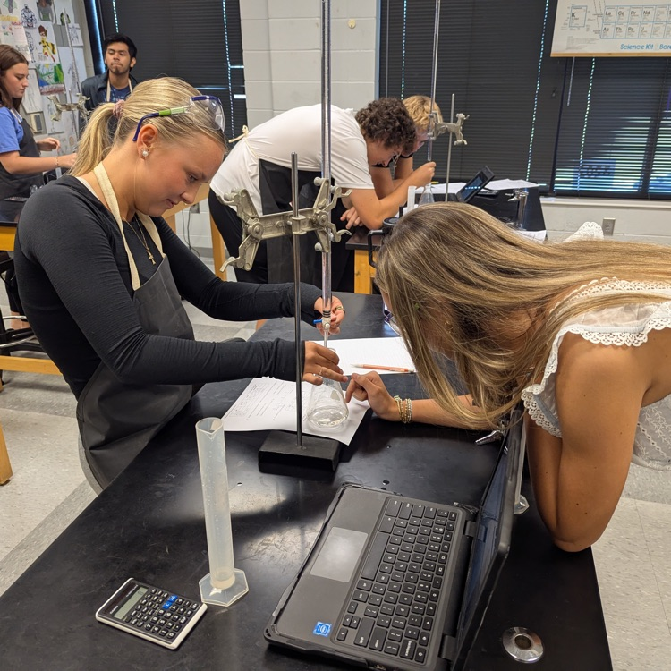 Mr. Kelley's chemists took on titrations today. It quickly turned into a competition to see who could get the lightest pink without going past the endpoint!