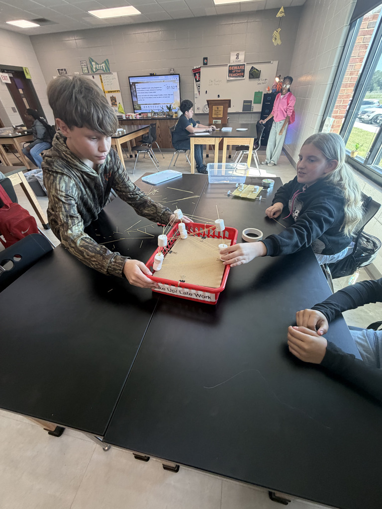 Students in Mr. Perry's Science class testing his project.