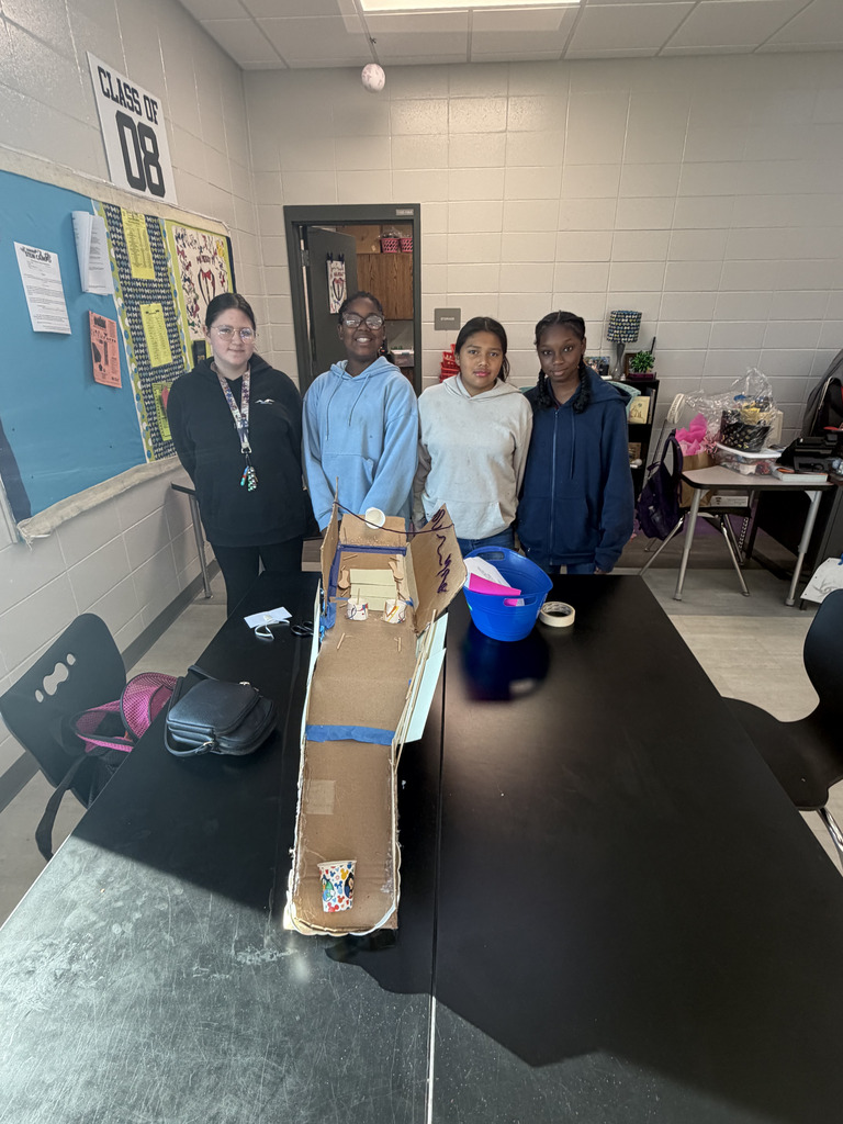 Student in Mr. Perry's Science class testing his project.