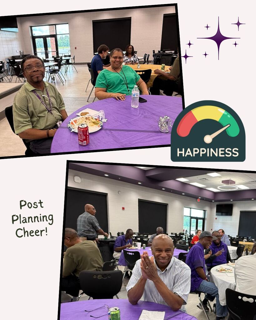 BMS staff enjoying a meal provided by Surcheros, the BMS PTO, and the Admin Team.