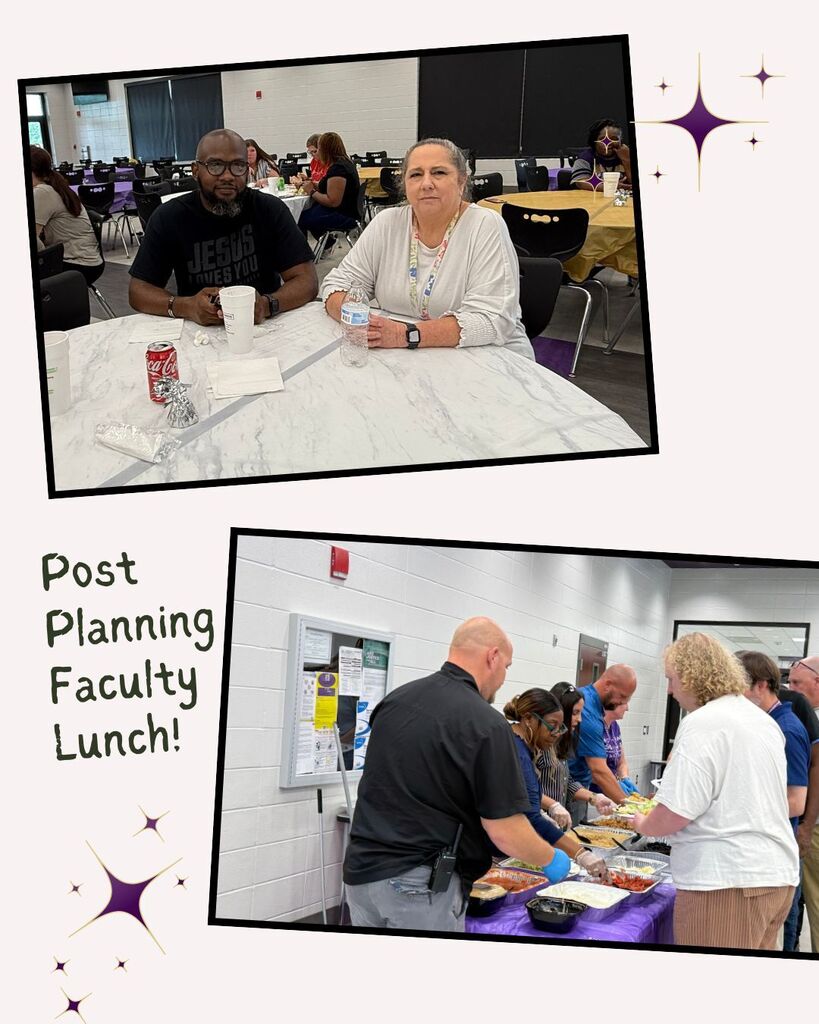 BMS staff enjoying a meal provided by Surcheros, the BMS PTO, and the Admin Team.