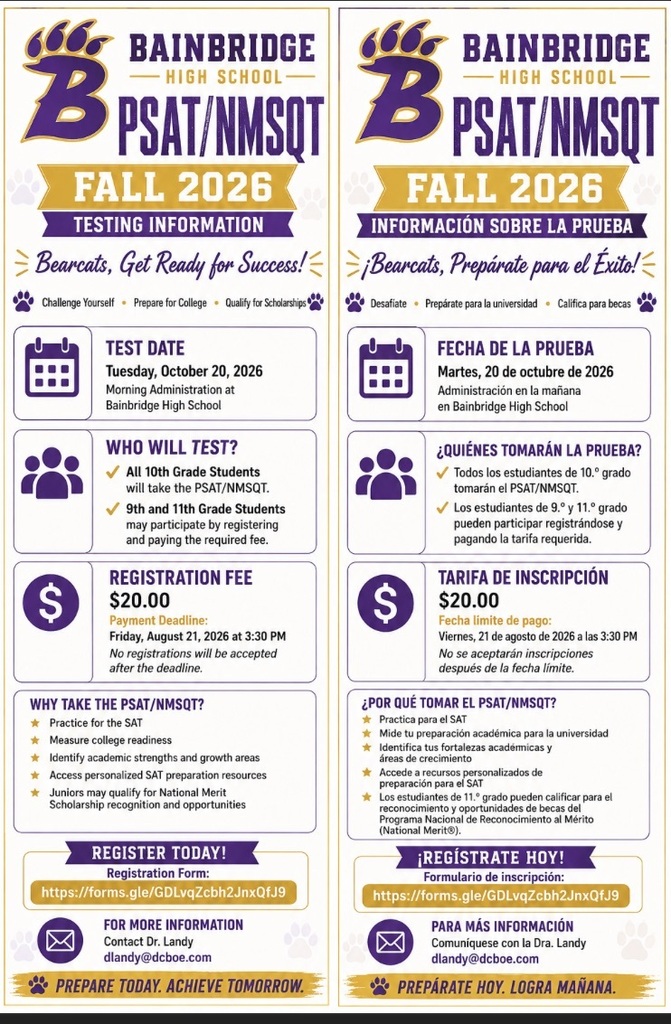BHS 26-27 PSAT Testing Info