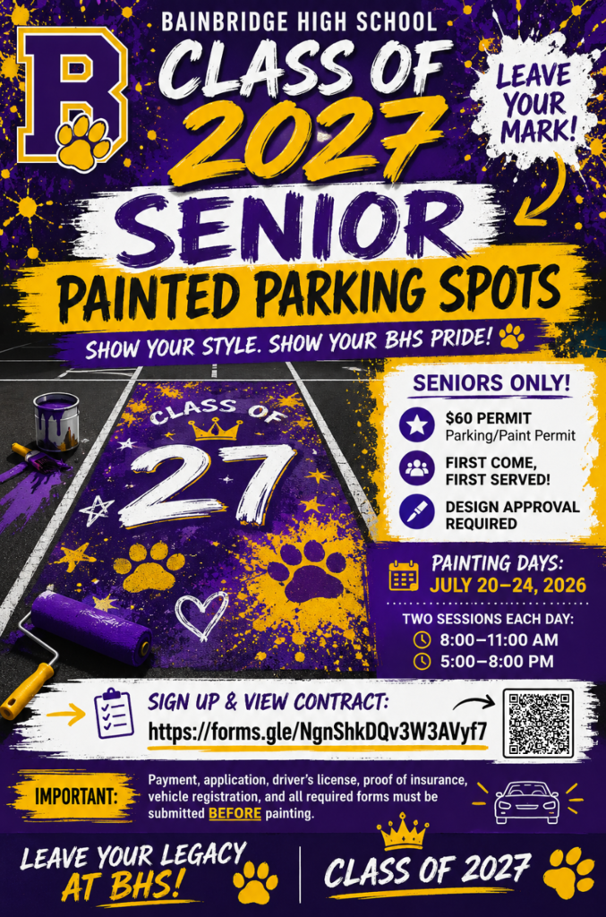 BHS Class of 2027 Painted Parking Spots