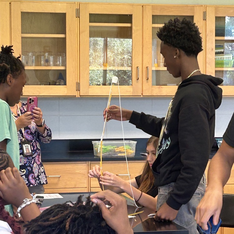 Concept students competed to see who could build the tallest marshmallow/spaghetti tower! 