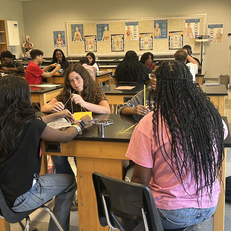 Concept students competed to see who could build the tallest marshmallow/spaghetti tower! 