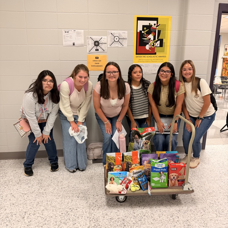 Anchor Club members brought donations for the Humane Society to their monthly meeting. 