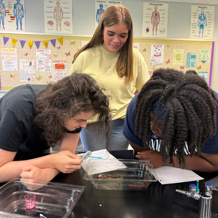 Biology students got hands-on experience exploring the characteristics of life! Students used both a model and a live worm to observe, identify, and connect the characteristics that all living organisms share.