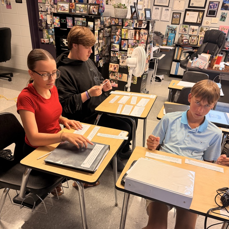 English II students determine if quotes from "The Landlady" foreshadow the ending. 