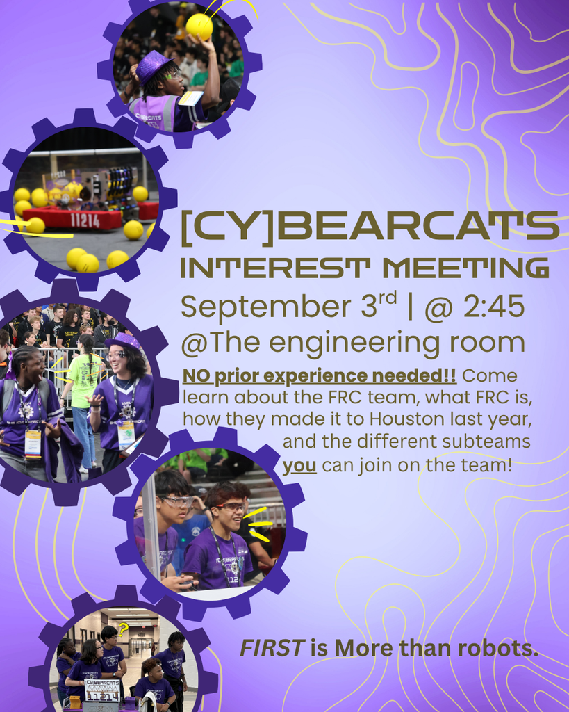 [cy]BEARCATS interest meeting on September 3 at 2:45