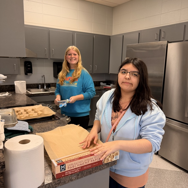 The Anchor Club was baking away this afternoon for tomorrow's bake sale.  Make sure you bring a little cash to buy some goodies during your lunch tomorrow. 