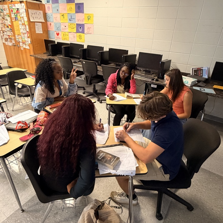 AP Lit students discuss Act 1 of Othello in Socratic Seminars. 