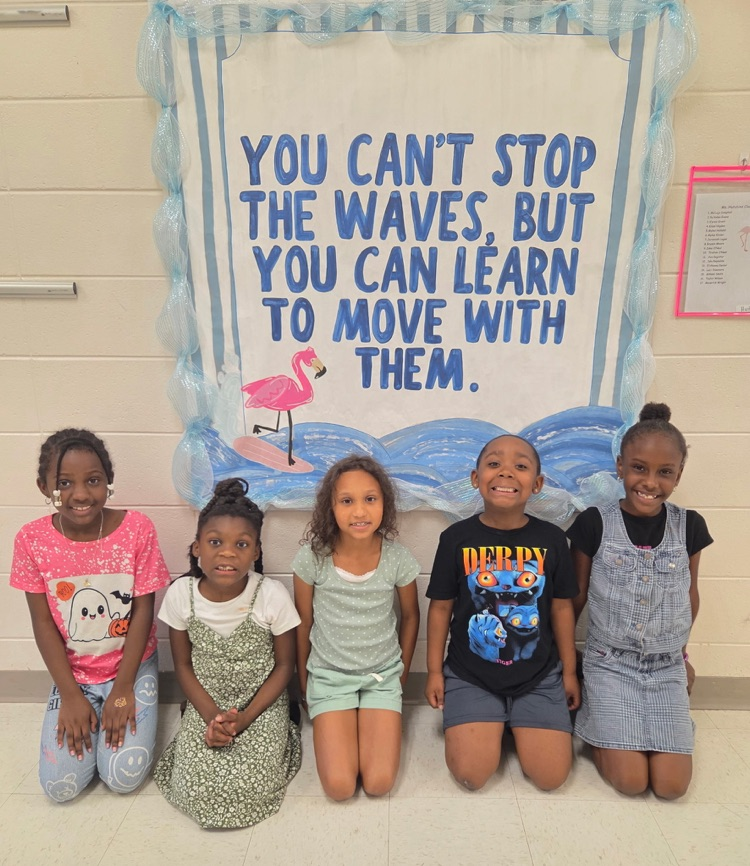 Ms. Hutchins, perfect attendance students for the month of August!🎉