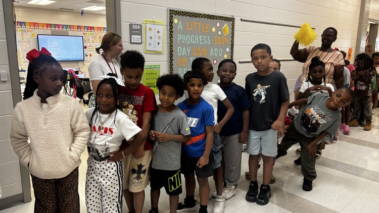 Mrs. Johns, perfect attendance students for the month of August!🎉