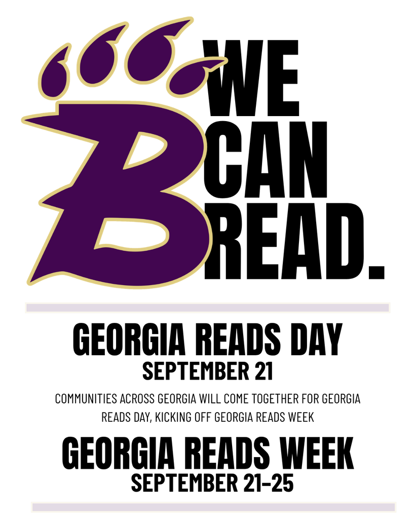 Georgia Reads Day graphic promoting Georgia Reads Week, September 21–25, with the “We Can Read” Bearcat design.