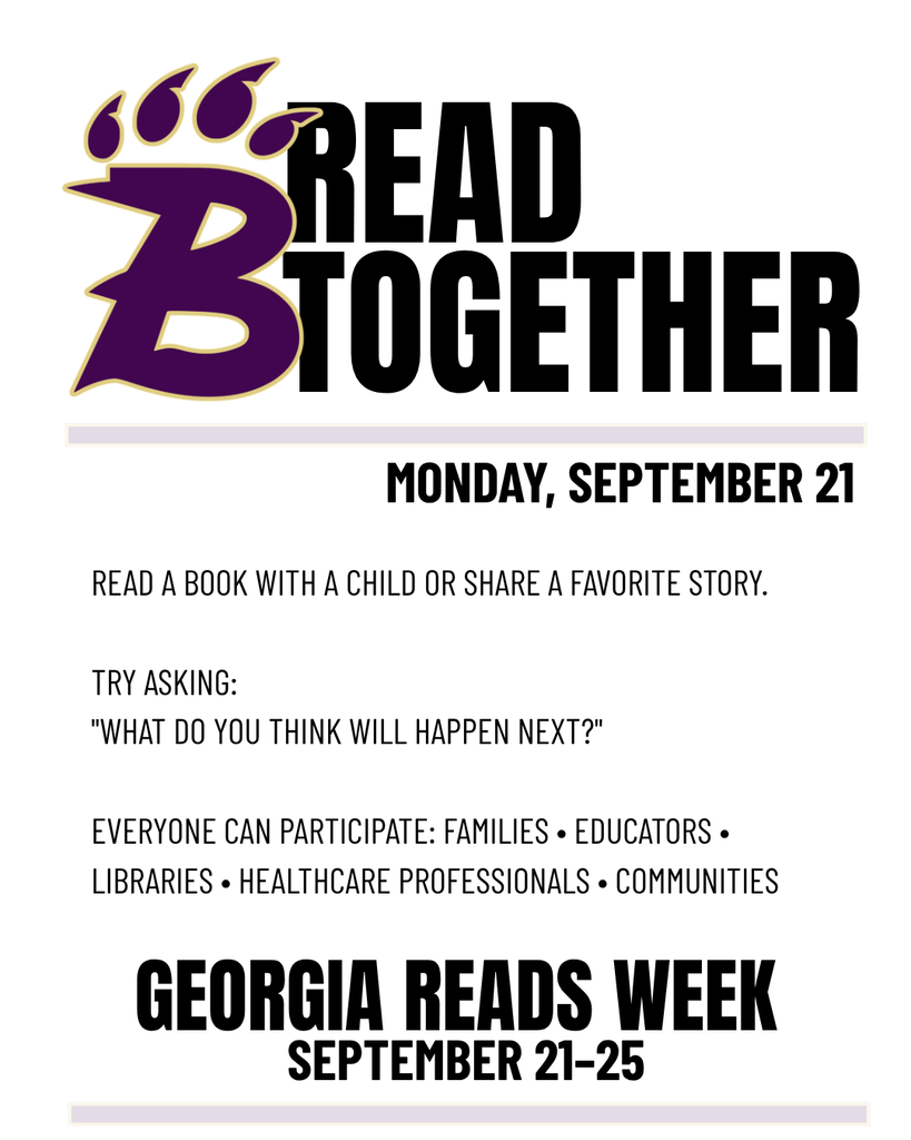 Georgia Reads Week graphic encouraging families and educators to read a book with a child on September 21.