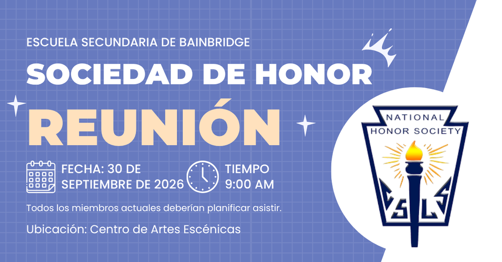 BHS Honor Society Meeting 9/30/26