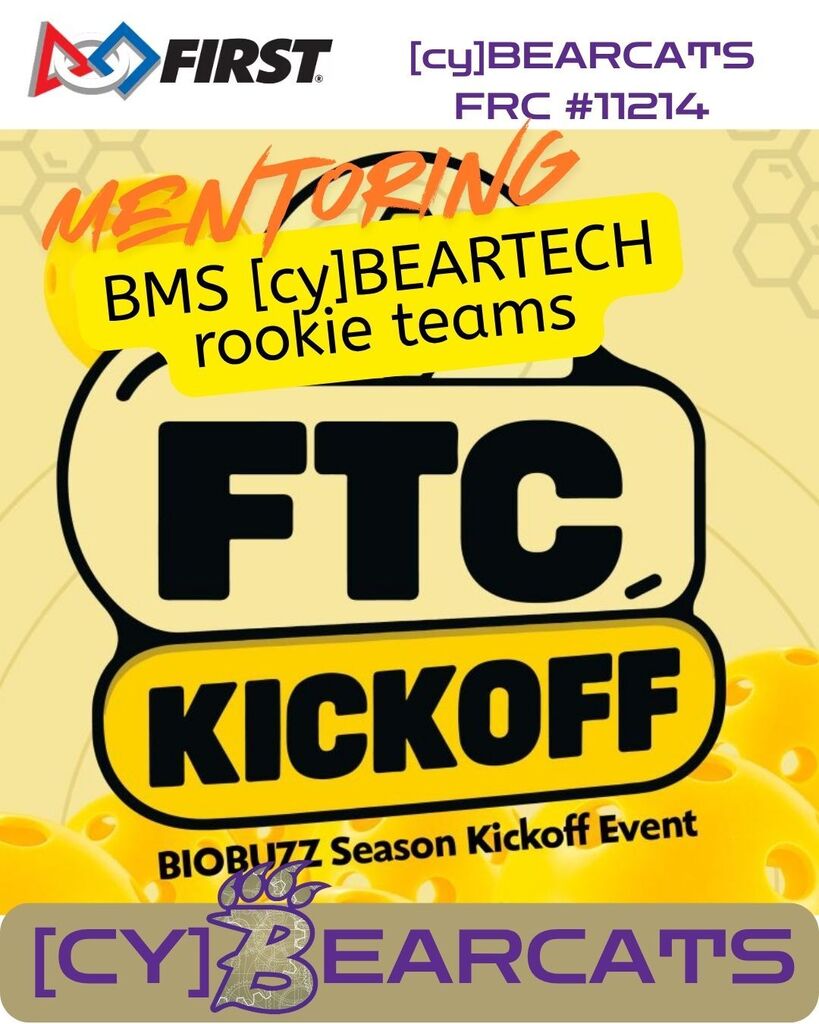 BHS CY BEARCATS host Master Class event to KICK OFF the 26-27 Robotics Season "BIO BUZZ" for 4 new FTC Teams at Bainbridge High School