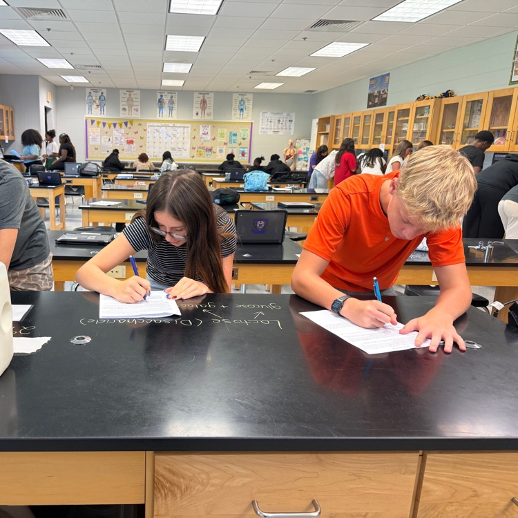 Our Biology students got to take learning out of the textbook and into the lab! Today, they investigated enzyme activity with a hands-on lab to explore how enzymes function. 