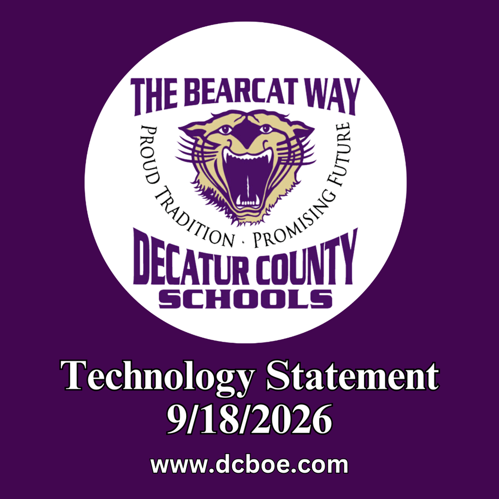 Decatur County Schools branded technology statement dated 9/18/2026 with dcboe.com