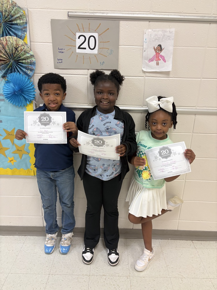 Ms. McMillan’s students have been working hard. These three have already passed 20 lessons! 