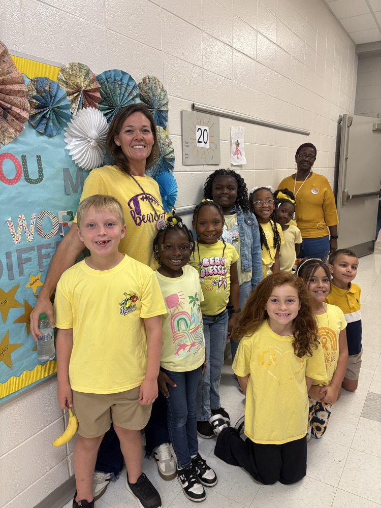 Ms. McMillan’s class supporting awareness for childhood cancer 