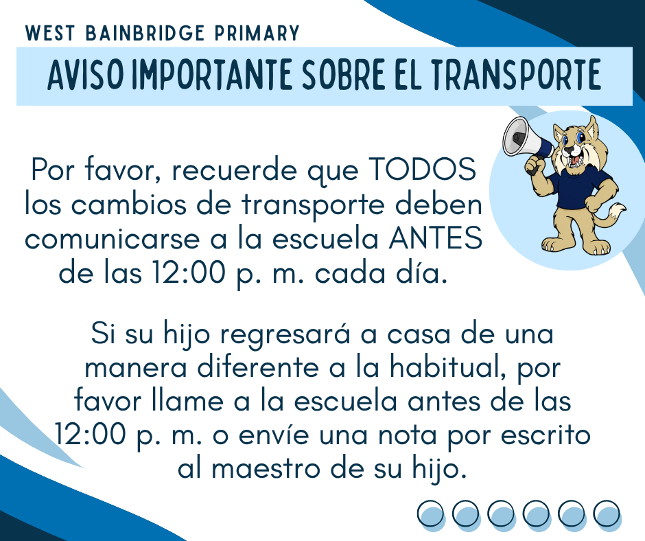 Transportation Change flyer spanish