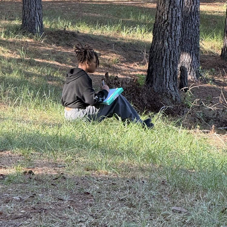 Mr. Poppell's English III students visited the campus pond today where they wrote texts inspired by the Transcendentalists.