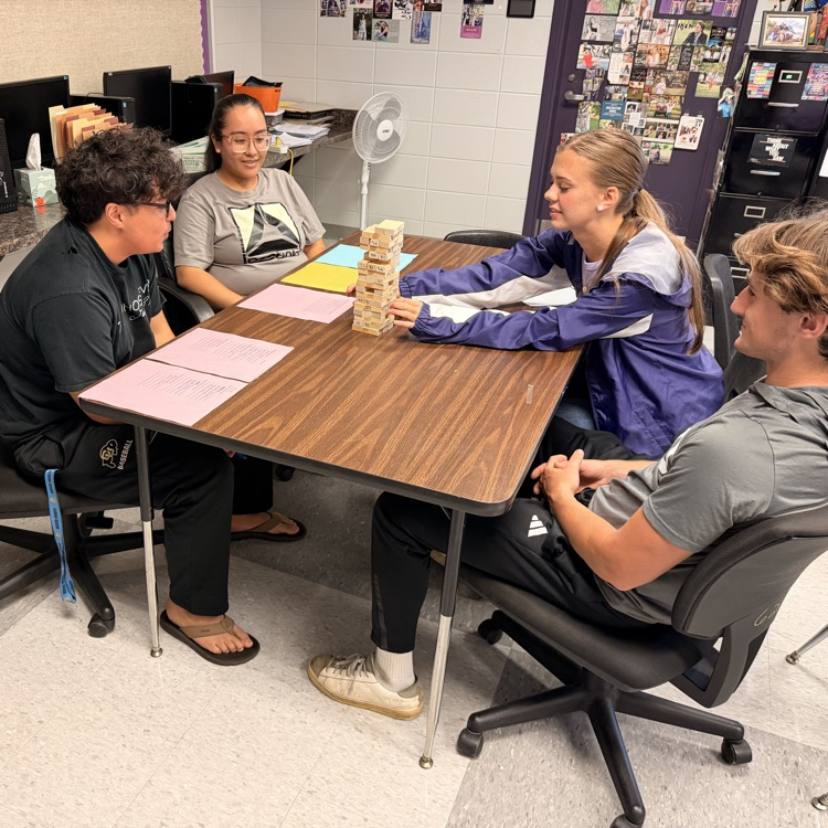 AP Lit students played Jenga to review for their Othello test.