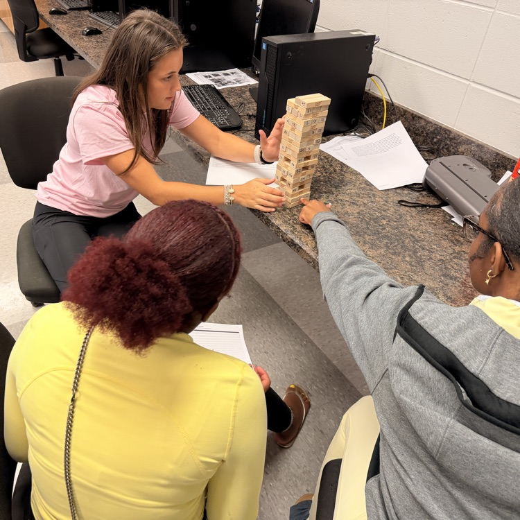 AP Lit students played Jenga to review for their Othello test.