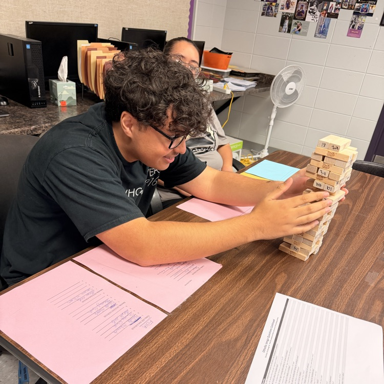 AP Lit students played Jenga to review for their Othello test.