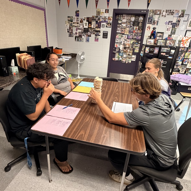 AP Lit students played Jenga to review for their Othello test.