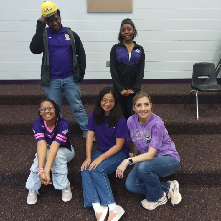 Cheering on the Bearcats in our purple and gold- HOCO Day 4