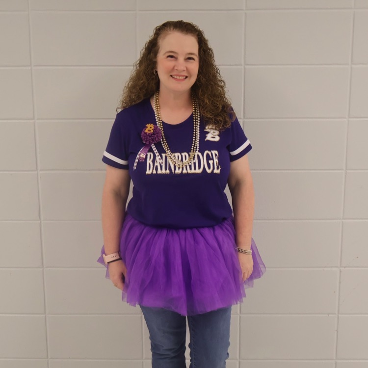 Cheering on the Bearcats in our purple and gold- HOCO Day 4