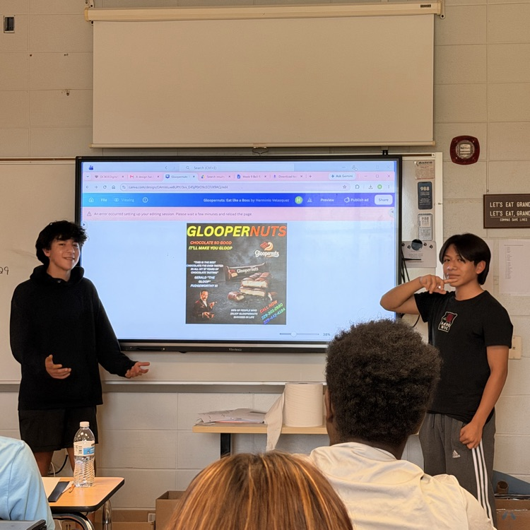 English 2 students designed and presented a product or campaign to reinforce their understanding of persuasive appeals. 