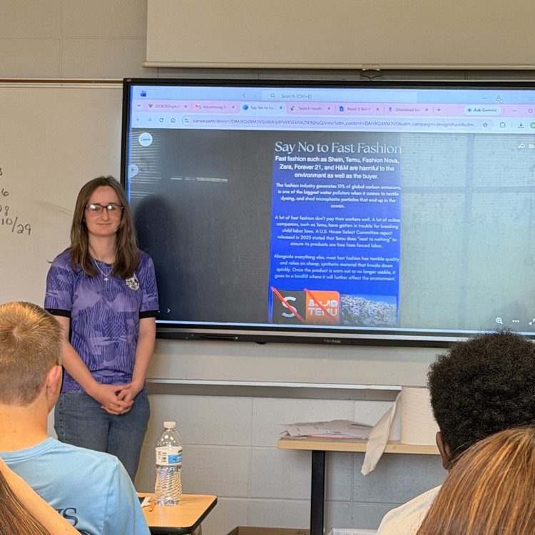 English 2 students designed and presented a product or campaign to reinforce their understanding of persuasive appeals. 