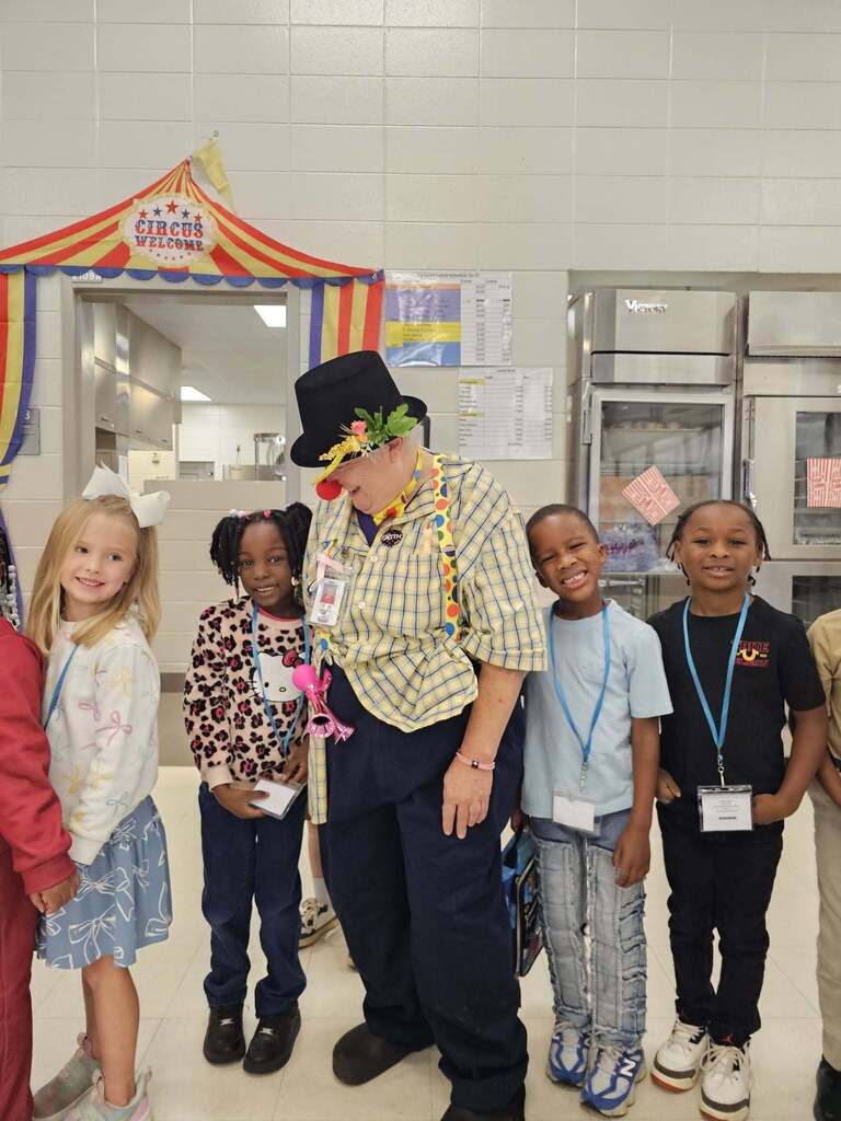 decatur county schools lunch room workers dressed up in circus attire to celebration national school lunch week 