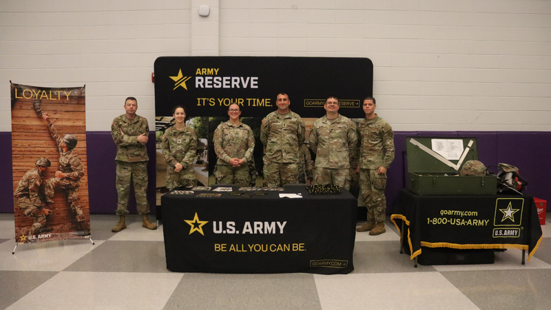 U.S. Army Reserve representatives at Bainbridge High School’s College and Military Fair.