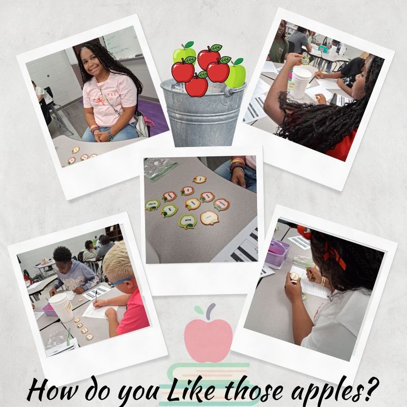 How do you like those apples? Students demonstrating their noun sorting apple activity. 