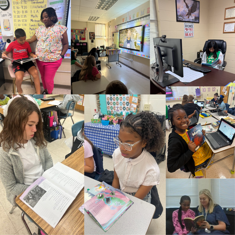 This image contains images of students reading.