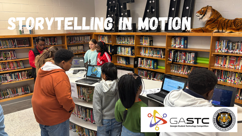 Storytelling in Motion, from Animation to Video Production Students share their projects with Dr. Crycynthia Gardner as part of Hutto's Student Technology Competition